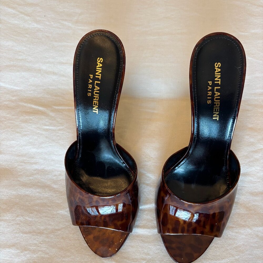Saint Laurent  Vernice Tartaruga mule -new in the box